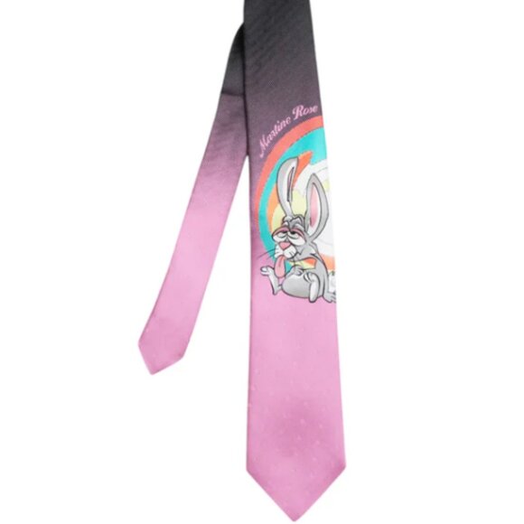 BNWT SS25 MARTINE ROSE RABBIT PURE SILK TIE - Picture 7 of 8